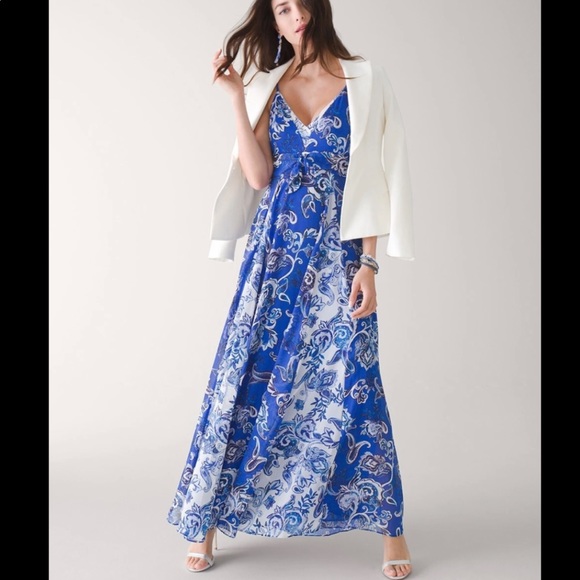 SOLD - NWT Mixed Print Chiffon Maxi Dress size 0 - Picture 2 of 6